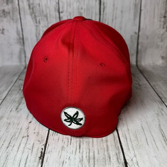 Ohio State Buckeyes NCAA Scarlet & Gray Heathered Pepper M/L Flexfit Cap - Picture 4 of 8